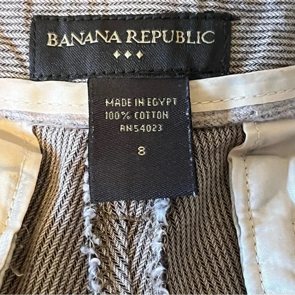 Banana Republic|  Cute Grey Cotton Pinstripe Culottes Pockets Side Slit Sz 8 - Picture 5 of 6